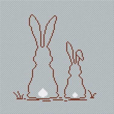 Kreuzstichvorlage Hasen, Osterhasen - süße Häschen für frühlingshafte Deko - Sticken