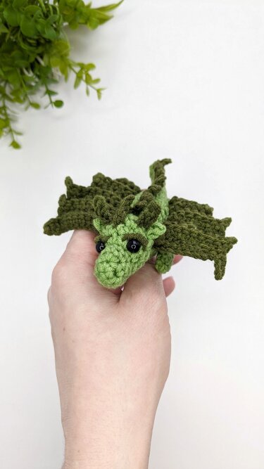Crochet mini dragon pattern, amigurumi baby dragon crochet pattern