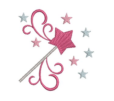 Stickdatei Zauberstab Feenstab Sterne - Sticken