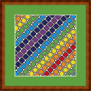 Kreuzstichmuster Regenbogen Mosaik, Kreuzstich Stickvorlage PDF-Datei - Sticken