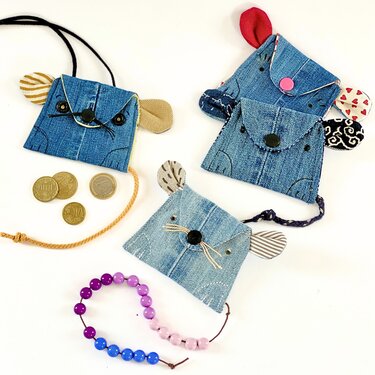 Coin purse sewing pattern, mouse wallet, neck pouch + math mouse - Image 6