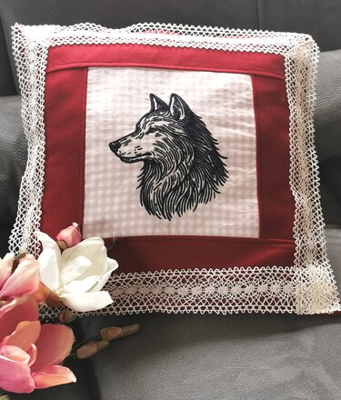 Stickdatei - Wolfskopf Wolf - 2 Größen - Sticken