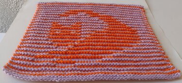 Watchful Kitty Square in Illusion Knitting Technique