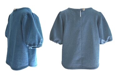Schnitt und Anleitung Bluse mit Kräuselärmeln Gr.80 bis 140 - Nähen