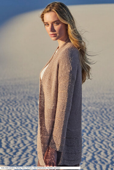 Hellbraune Jacke mit Fallmaschen - Bild 3