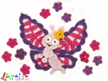 Butterfly crochet pattern applique