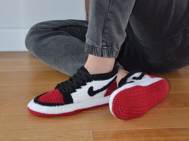 Sneaker slippers for men US 6-13 / EU 37-46 crochet pattern & video