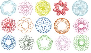 Stickdatei - 49 Zirkel Mandala Blumen 5 bis 7cm Teil 1 - Sticken