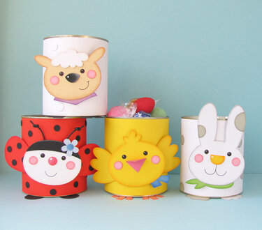 Bastelvorlage Osternester aus Dosen, Dosennester für Ostern - Basteln