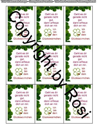 Sorgenwürmchen - Glückswürmchen - Sprüche - Kärtchen - Karte - Basteln