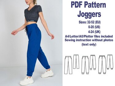 Joggers Sewing Pattern PDF Sewing Patterns Womens Patterns PDF Girl Pattern