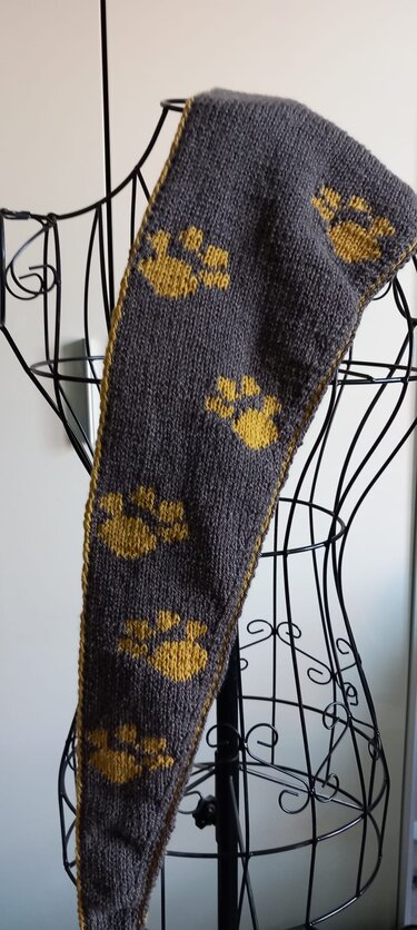Mini-Tuch Tierpfoten mit Double-Face stricken - Bild 6
