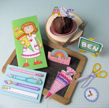 Ausmalmotive zum ersten Schultag und zur Einschulung - Basteln