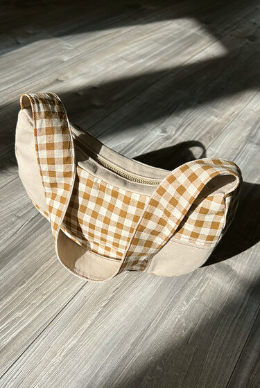 Patchwork bag sewing pattern, denim bag, shoulder bag, baguette bag, jeans