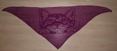 Anleitung Motivtuch Katze - Häkeln