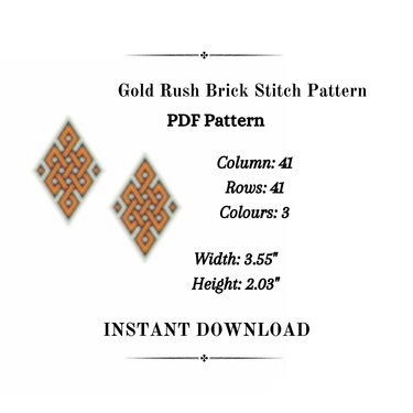 Gold Rush Peyote Stitch Bracelet And Brick Stitch Earrings - Crafts
