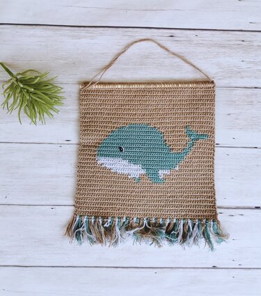 häkelanleitung PDF wal wand bild wandbehang häkeln kinderzimmer anleitung