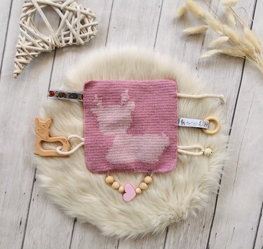 häkelmuster PDF knistertuch hirsch reh einfaches muster baby decke - Häkeln