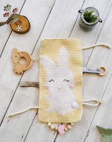 häkelmuster PDF knistertuch hase häkeln kinderzimmer