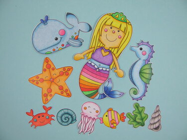 Ausmalvorlagen Meerjungfrauen und Meerestiere zum Basteln und Verzieren