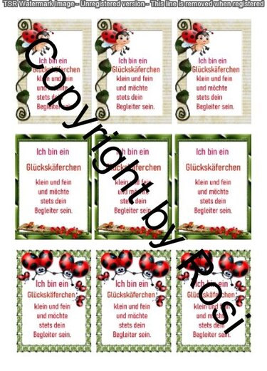 Kärtchen, Karten zum Beilegen von Glückskäfer - Basteln