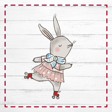 Doodle  Stickdatei Hase Flocke - 7 Rahmen-Größen - Sticken