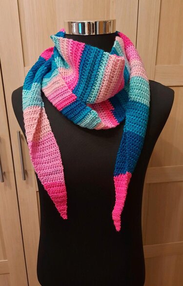 Langes einfaches Tuch Stola Dreieckstuch * für Anfänger geeignet - Häkeln