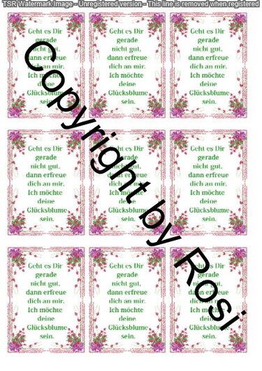 Glücksblümchen - Glückswürmchen - Sprüche - Kärtchen - Karte - Basteln