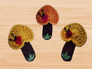 crochet heart hair clip pattern