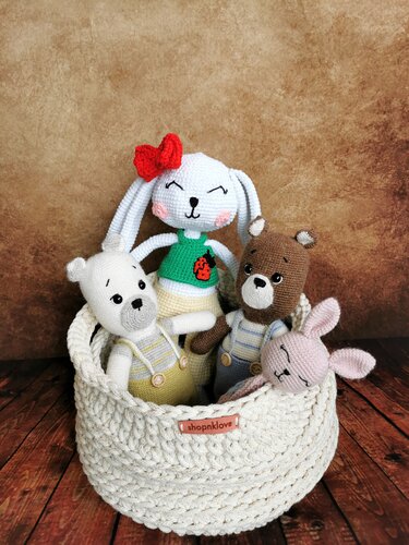 crochet pattern PDF basket crocheted picture decor crochet children's room