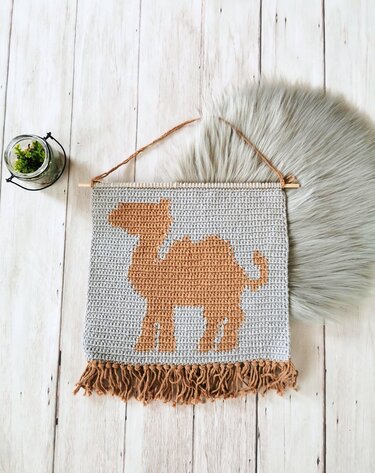 crochet instruction PDF camel wall hanging decor crochet children's room