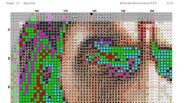 Apache, PDF cross stitch pattern, English/Español, DMC Threads - Embroidery