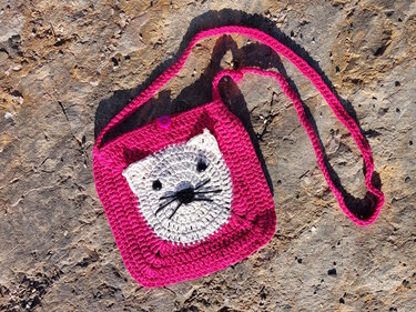 Kleine Tasche "Katze + Hund", Geschenk, häkeln - Bild 6