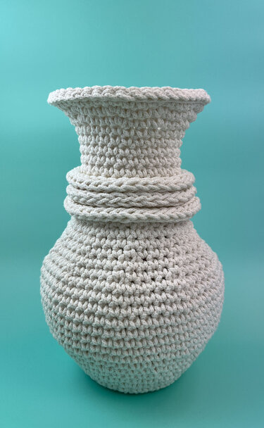 Vase im klassischen Stil für ECHTE Blumen, Anleitung große + kleine Vase - Häkeln