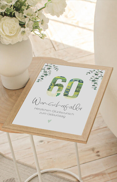 Poster GELDGESCHENK Geburtstag 60 DOWNLOAD - Basteln