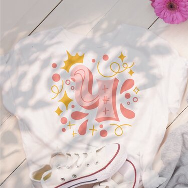 4. Geburtstag - Plotterdatei Geburtstagszahl für T-Shirt - Zahl VIER - Plotting