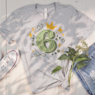 6. Geburtstag - Plotterdatei Geburtstagszahl für T-Shirt - Zahl Sechs - Plotting
