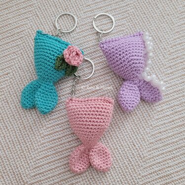 Häkelanleitung Schlüsselanhänger Meerjungfrauenflosse | Taschenbaumler