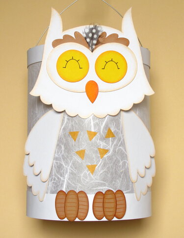 Martinslaterne Eule zum Nachbasteln mit Vorlage und Anleitung