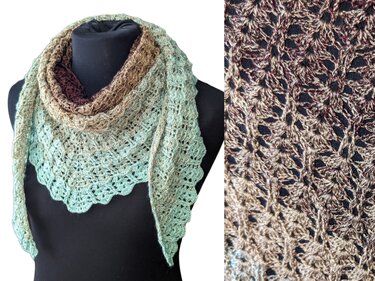 Häkelanleitung Ellie: ein flaches Dreieckstuch mit zartem Muster