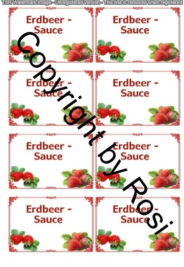 Etiketten für Eingemachtes - Erdbeersoße + Rezept - Basteln