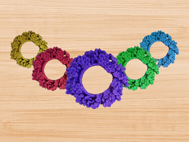 A crochet Flower Scrunchie pattern