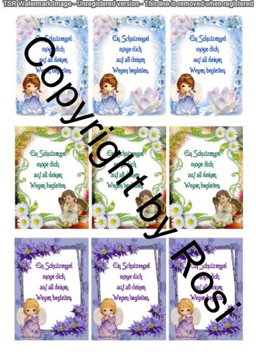 Schutzengel Karten zum Beilegen der Schutzengel Sorgenwürmchen - Basteln