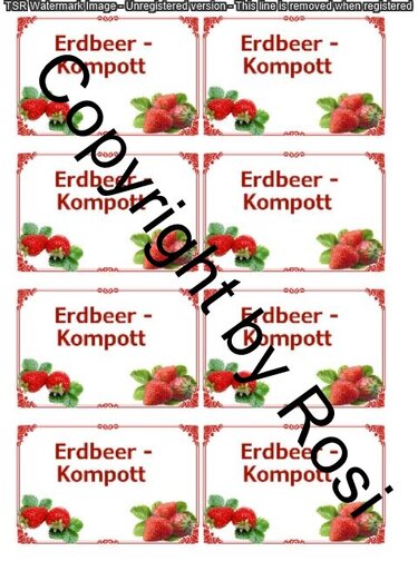 Etiketten für Eingemachtes - Erdbeer Kompott - Basteln