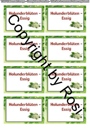 Etiketten für Eingemachtes - Holunder Essig + Rezept - Basteln