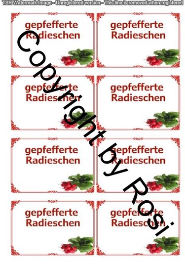 Einmachetiketten - Gepfefferte Radieschen + Rezept - Basteln