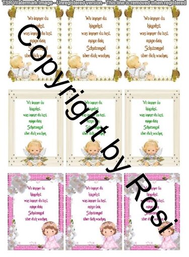 Schutzengel Karten zum Beilegen der Schutzengel Sorgenwürmchen - Basteln