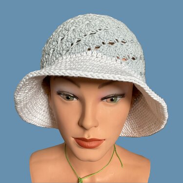 Häkelanleitung für Sommerhut mit Muschelmuster und Fischerhut-Design - Bild 5