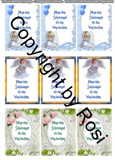 Schutzengel Karten zum Beilegen der Schutzengel Sorgenwürmchen - Basteln