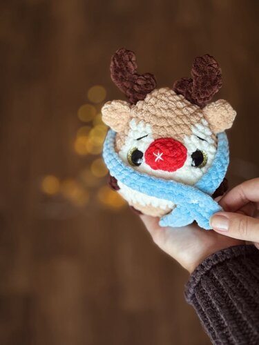 Holiday crochet plushies bundle 3 in 1 - crochet reindeer, snowman, piggy